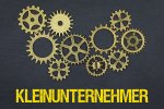 Zahnräder und Schriftzug Kleinunternehmer